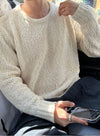 🇰🇷特別質感! 圈圈冷織鎖邊純色長袖KNIT[四色]