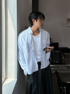 比例變超好! 雙口袋間條CROP短版SHIRT[兩色]
