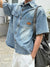 皮革TAG洗水復古牛仔SHIRT[兩色]