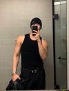 MUSCLE純色彈性坑紋背心[三色]