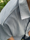 細條紋牛津布短袖SHIRT[四色]
