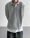 織紋鏤空小V翻領針織KNIT[三色]