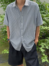 細條紋牛津布短袖SHIRT[四色]