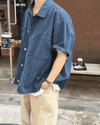 店主推薦! BFABLE挺闊牛仔短袖JACKET[兩色]