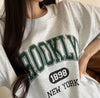 BROOKLYN印花棉質短袖TEE[五色]