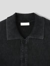 深灰色翻領CARDIGAN[一色]