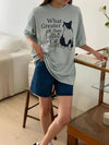 🐱有甚麼比貓更好の印花棉質短袖TEE[三色]
