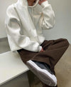 高品質基本款! 廓形純色線條設計棉質HOODIE[九色]