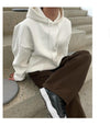 高品質基本款! 廓形純色線條設計棉質HOODIE[九色]