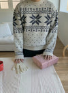 雪花幾何圖案羊毛針織KNIT[三色]