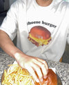 🍔漢堡愛好者🍔CHEESE BURGER印花棉質短袖TEE[三色]