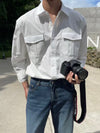 CHINO雙口袋設計長袖SHIRT[三色]