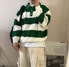 粗間條針織撞色POLO TOP[五色]