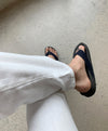 WIDE-FIT小摺線棉麻長褲[三色]
