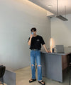 [+5cm!] 高級純黑厚底皮革SLIPPERS[一色]