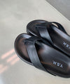 [+5cm!] 高級純黑厚底皮革SLIPPERS[一色]