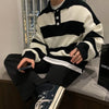 粗間條針織撞色POLO TOP[五色]