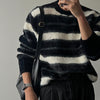 間條撞色馬海毛針織KNIT[四色]