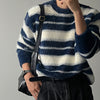 間條撞色馬海毛針織KNIT[四色]