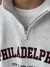 PHILADELPHIA刺繡HALF-ZIP上衣[三色]