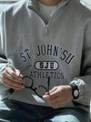 ST.JOHN刺繡韓系半拉鍊衛衣[三色]