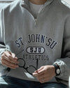 ST.JOHN刺繡韓系半拉鍊衛衣[三色]