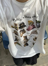 PAWSITIVE印花棉質OVERSIZE短袖TEE[兩色]