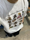 PAWSITIVE印花棉質OVERSIZE短袖TEE[兩色]