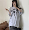BLACK CAT印花棉質OVERSIZE短袖TEE[兩色]