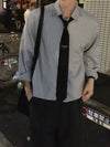 ROTATE直間條短版長袖SHIRT[兩色]