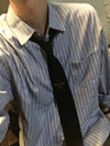 ROTATE直間條短版長袖SHIRT[兩色]