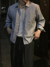 ROTATE直間條短版長袖SHIRT[兩色]