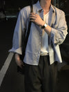 ROTATE直間條短版長袖SHIRT[兩色]
