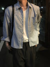 ROTATE直間條短版長袖SHIRT[兩色]