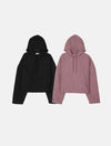 (新增黑色!🔥) 暗粉短版針織HOODIE[兩色]