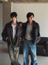 (設計師高品質款) KNIGHT層次感LEATHER JACKET[兩色]