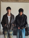 (設計師高品質款) KNIGHT層次感LEATHER JACKET[兩色]