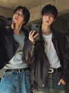 (設計師高品質款) KNIGHT層次感LEATHER JACKET[兩色]