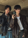 (設計師高品質款) KNIGHT層次感LEATHER JACKET[兩色]
