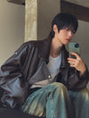 (設計師高品質款) KNIGHT層次感LEATHER JACKET[兩色]