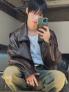 (設計師高品質款) KNIGHT層次感LEATHER JACKET[兩色]