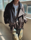 (設計師高品質款) KNIGHT層次感LEATHER JACKET[兩色]