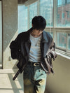 (設計師高品質款) KNIGHT層次感LEATHER JACKET[兩色]