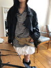 (設計師高品質款) KNIGHT層次感LEATHER JACKET[兩色]