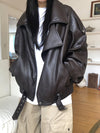 (設計師高品質款) KNIGHT層次感LEATHER JACKET[兩色]