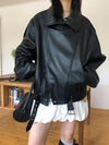 (設計師高品質款) KNIGHT層次感LEATHER JACKET[兩色]