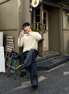 🇰🇷特別質感! 圈圈冷織鎖邊純色長袖KNIT[四色]
