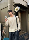 🇰🇷特別質感! 圈圈冷織鎖邊純色長袖KNIT[四色]