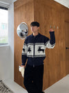 🦌冬日馴鹿翻領針織ZIP-UP[兩色]