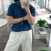 COOL FEEL❄️間距麻花翻領短袖CARDIGAN[六色]